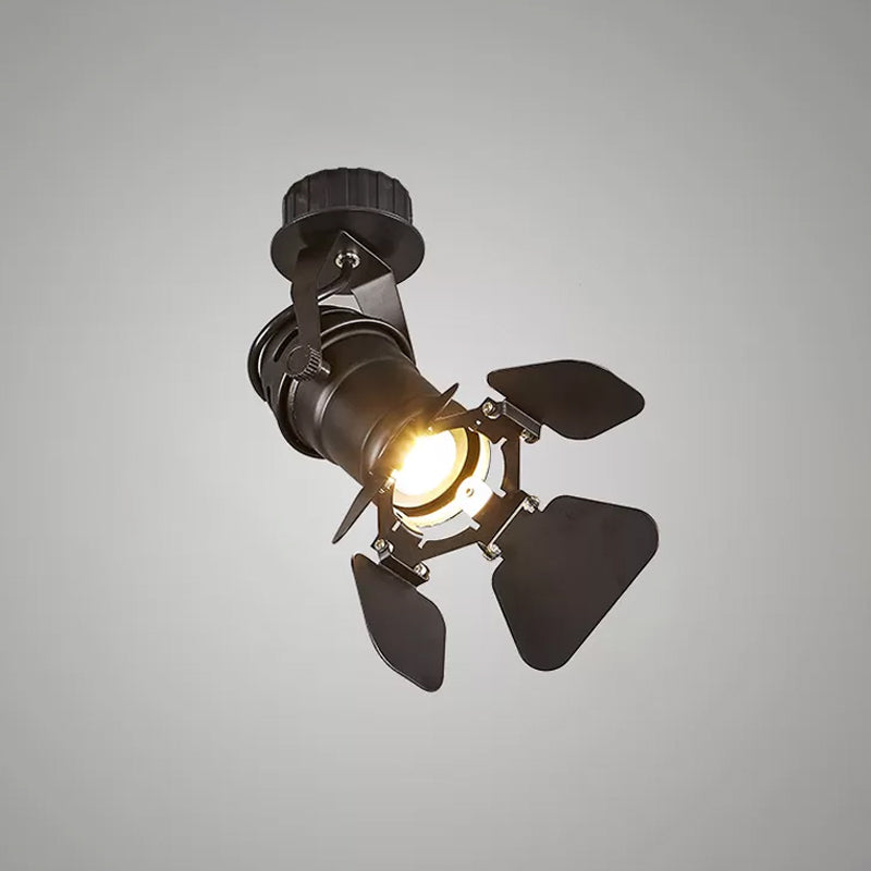 Torch Flush Mount��Spotlight��Modern��Metallic 1-Bulb Black Semi Flush Mounted Light with Extendable/Adjustable Arm Clearhalo 'Ceiling Lights' 'Close To Ceiling Lights' 'Close to ceiling' 'Semi-flushmount' Lighting' 1969589