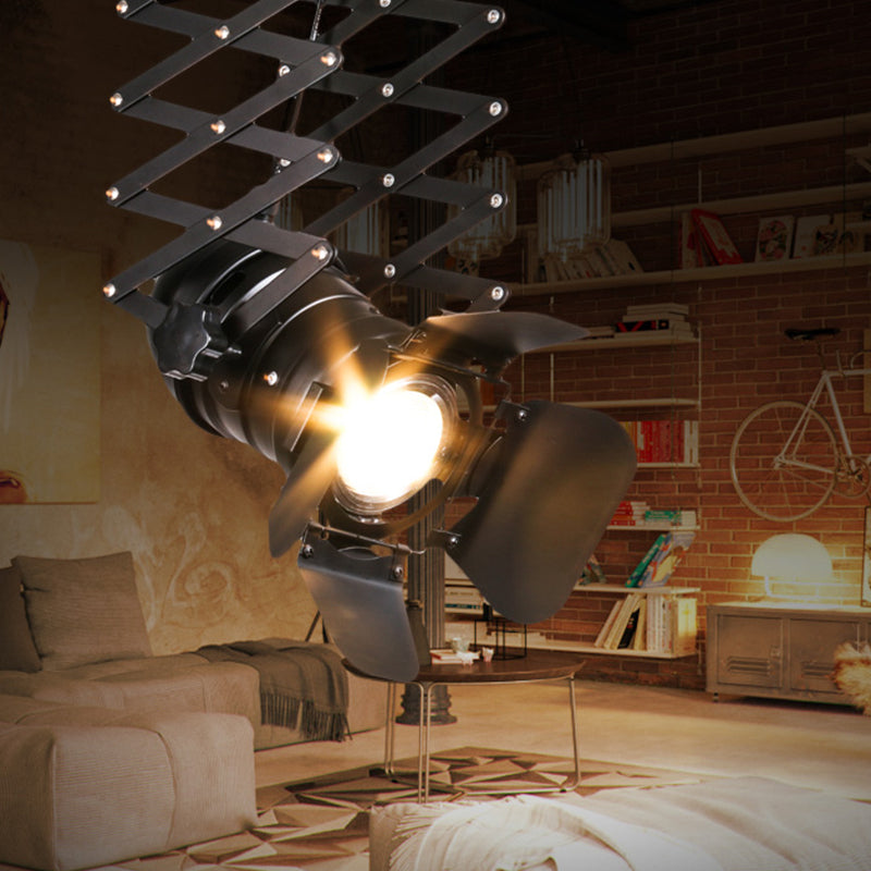 Torch Flush Mount��Spotlight��Modern��Metallic 1-Bulb Black Semi Flush Mounted Light with Extendable/Adjustable Arm Black B Clearhalo 'Ceiling Lights' 'Close To Ceiling Lights' 'Close to ceiling' 'Semi-flushmount' Lighting' 1969591