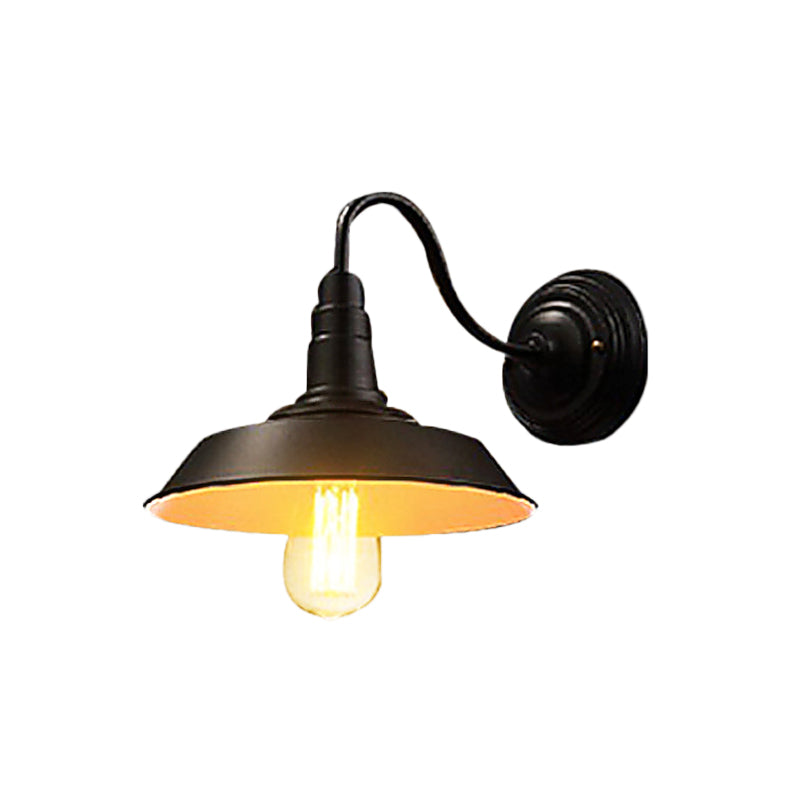 Iron Black Finish Wall Sconce Water Pipe/Cage/Fist Shaped 1-Bulb Industrial Style Wall Mounted Light Fixture Clearhalo 'Art deco wall lights' 'Cast Iron' 'Glass' 'Industrial wall lights' 'Industrial' 'Middle century wall lights' 'Modern' 'Rustic wall lights' 'Tiffany' 'Traditional wall lights' 'Wall Lamps & Sconces' 'Wall Lights' Lighting' 1969616