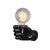 Iron Black Finish Wall Sconce Water Pipe/Cage/Fist Shaped 1-Bulb Industrial Style Wall Mounted Light Fixture Black A Clearhalo 'Art deco wall lights' 'Cast Iron' 'Glass' 'Industrial wall lights' 'Industrial' 'Middle century wall lights' 'Modern' 'Rustic wall lights' 'Tiffany' 'Traditional wall lights' 'Wall Lamps & Sconces' 'Wall Lights' Lighting' 1969619