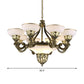 Ivory Glass Bowl/Bell Ceiling Hang Lamp Vintage 11 Lights Bedroom Chandelier Lighting Clearhalo 'Ceiling Lights' 'Chandeliers' Lighting' options 1969705