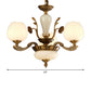 Traditional Bud Shaped Hanging Lamp 3/6 Lights Frosted White Glass Chandelier in Brass Clearhalo 'Ceiling Lights' 'Chandeliers' Lighting' options 1969763