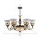 9 Bulbs Opal Frosted Glass Pendant Lamp Retro Bronze Flared Living Room Ceiling Chandelier Clearhalo 'Ceiling Lights' 'Chandeliers' Lighting' options 1969774