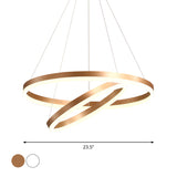 2/3 Tiers Aluminum Pendant Light Fixture Minimalistic White/Coffee LED Chandelier Lamp for Dining Room Clearhalo 'Ceiling Lights' 'Chandeliers' 'Modern Chandeliers' 'Modern' Lighting' 1969898