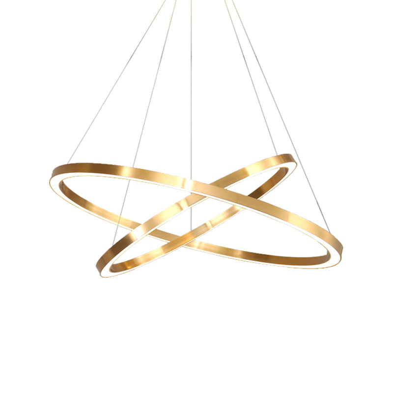 Postmodern LED Pendant Lighting Polished Brass 2/3/4 Tiered Circular Chandelier with Acrylic Shade Clearhalo 'Ceiling Lights' 'Chandeliers' 'Modern Chandeliers' 'Modern' Lighting' 1969938