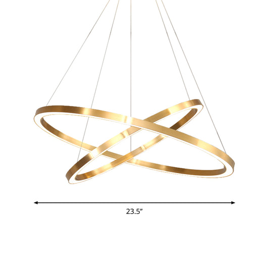 Postmodern LED Pendant Lighting Polished Brass 2/3/4 Tiered Circular Chandelier with Acrylic Shade Clearhalo 'Ceiling Lights' 'Chandeliers' 'Modern Chandeliers' 'Modern' Lighting' 1969939