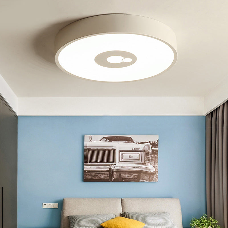 White Round LED Flush Mount Light with Snowman Contemporary Acrylic Ceiling Lamp for Kid Bedroom White Clearhalo 'Ceiling Lights' 'Close To Ceiling Lights' 'Close to ceiling' 'Flush mount' Lighting' 196995