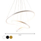 3-Ring Living Room Ceiling Chandelier Acrylic Simple Style LED Pendant Light in Black/White/Gold Clearhalo 'Ceiling Lights' 'Chandeliers' 'Modern Chandeliers' 'Modern' Lighting' 1969996