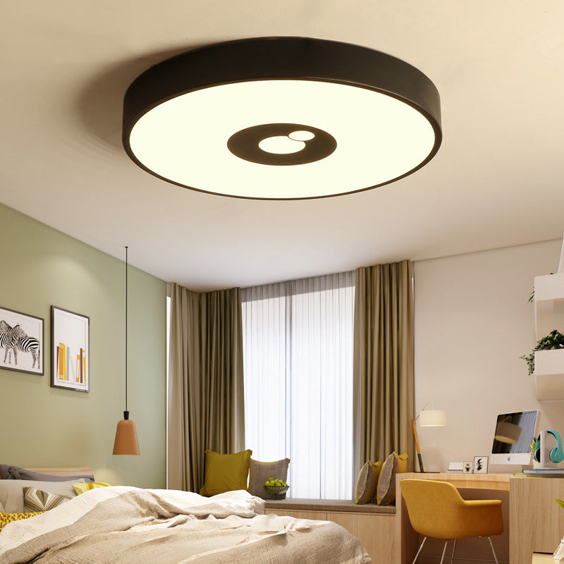 White Round LED Flush Mount Light with Snowman Contemporary Acrylic Ceiling Lamp for Kid Bedroom Black Warm Clearhalo 'Ceiling Lights' 'Close To Ceiling Lights' 'Close to ceiling' 'Flush mount' Lighting' 197002