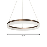 1/2/3-Tier Circle Chandelier Light Minimalistic Acrylic Brown LED Pendant Light Kit for Bedroom Clearhalo 'Ceiling Lights' 'Chandeliers' 'Modern Chandeliers' 'Modern' Lighting' 1970077