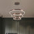 Circular Living Room LED Chandelier Metal 3 Heads Minimalist Suspension Pendant Light in Coffee/Gold Coffee Clearhalo 'Ceiling Lights' 'Chandeliers' 'Modern Chandeliers' 'Modern' Lighting' 1970078