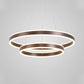 Simplicity 2/3-Tier Hanging Pendant Metal Sitting Room LED Circle Chandelier Lamp in Coffee Clearhalo 'Ceiling Lights' 'Chandeliers' 'Modern Chandeliers' 'Modern' Lighting' 1970124