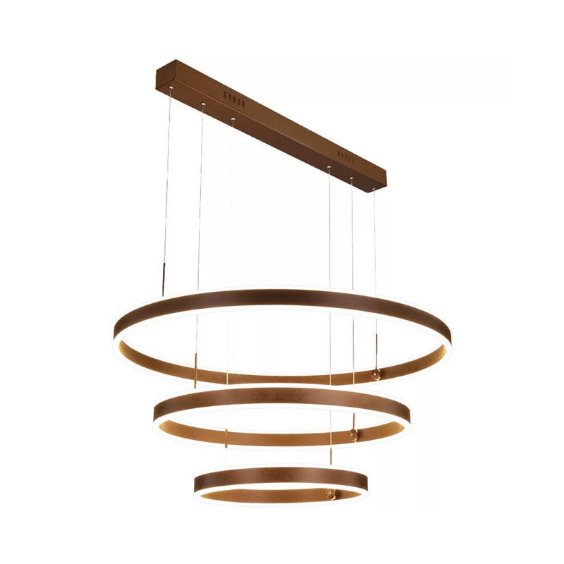 2/3 Tiered Tapered Parlor Hanging Lamp Acrylic Simple LED Chandelier Pendant in Coffee Clearhalo 'Ceiling Lights' 'Chandeliers' 'Modern Chandeliers' 'Modern' Lighting' 1970129