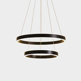 2/3-Tier Bedroom Ceiling Pendant Aluminum Modernist LED Hoop Hanging Chandelier in Black Clearhalo 'Ceiling Lights' 'Chandeliers' 'Modern Chandeliers' 'Modern' Lighting' 1970163