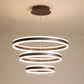 2/3 Tiered LED Chandelier Simplicity Acrylic Living Room Circle Ceiling Suspension Lamp in Coffee Coffee 3 Tiers Clearhalo 'Ceiling Lights' 'Chandeliers' 'Modern Chandeliers' 'Modern' Lighting' 1970165