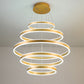 Minimalistic LED Ceiling Hang Lamp Black/Gold/Coffee 3 Tiered Circle Chandelier with Acrylic Shade Clearhalo 'Ceiling Lights' 'Chandeliers' 'Modern Chandeliers' 'Modern' Lighting' 1970176