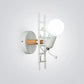Grey/White and Wood Ladder Man Wall Sconce Cartoon 1-Bulb Metallic Wall Mounted Light Fixture Clearhalo 'Wall Lamps & Sconces' 'Wall Lights' Lighting' 1970286