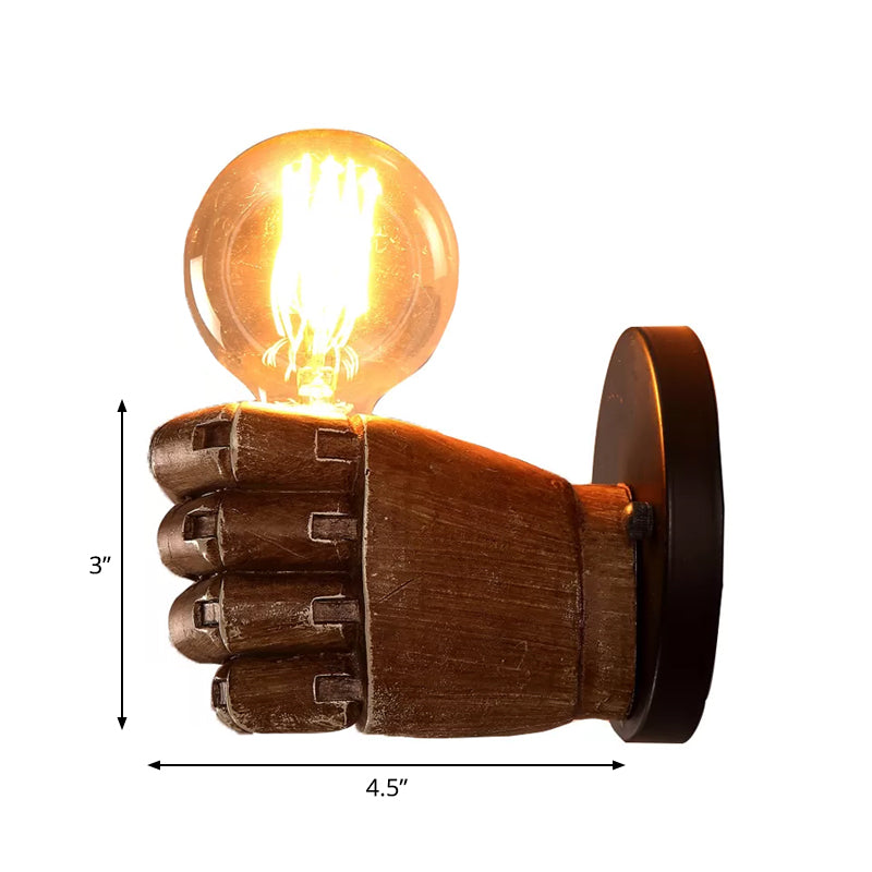 Left/Right Hand Wall Sconce Decorative Resin 1-Bulb Brown Wall Mount Light for Corridor Clearhalo 'Wall Lamps & Sconces' 'Wall Lights' Lighting' 1970307