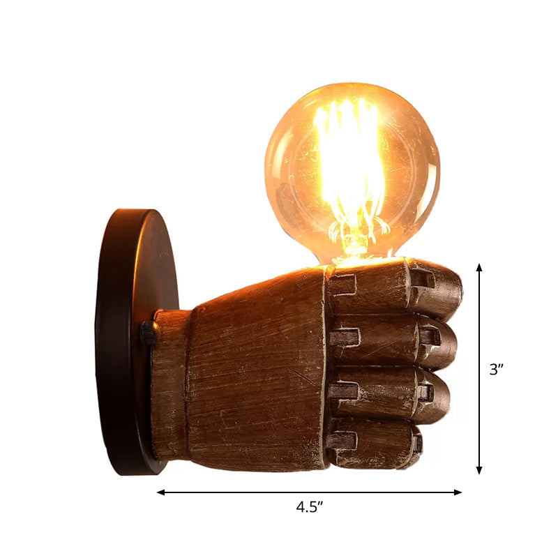 Left/Right Hand Wall Sconce Decorative Resin 1-Bulb Brown Wall Mount Light for Corridor Clearhalo 'Wall Lamps & Sconces' 'Wall Lights' Lighting' 1970311