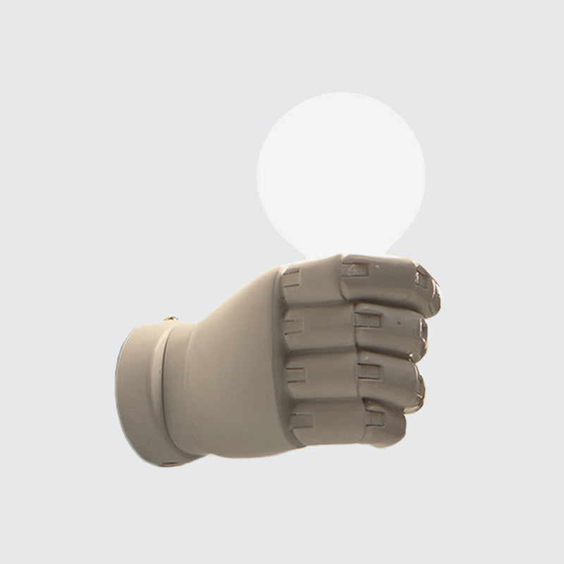 Fist Wall Sconce Art Deco Resin 1-Head White/Black Wall Mounted Light for Office Clearhalo 'Wall Lamps & Sconces' 'Wall Lights' Lighting' 1970331