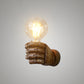 Resin Fist Wall Mounted Light Artistry 1-Bulb Wall Sconce in White/Black/Distressed Wood for Restaurant Clearhalo 'Wall Lamps & Sconces' 'Wall Lights' Lighting' 1970396