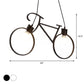 Black/White Bicycle Pendant Lamp Art Deco 2 Heads Metal Hanging Ceiling Light for Childrens Room Clearhalo 'Ceiling Lights' 'Pendant Lights' 'Pendants' Lighting' 1970526