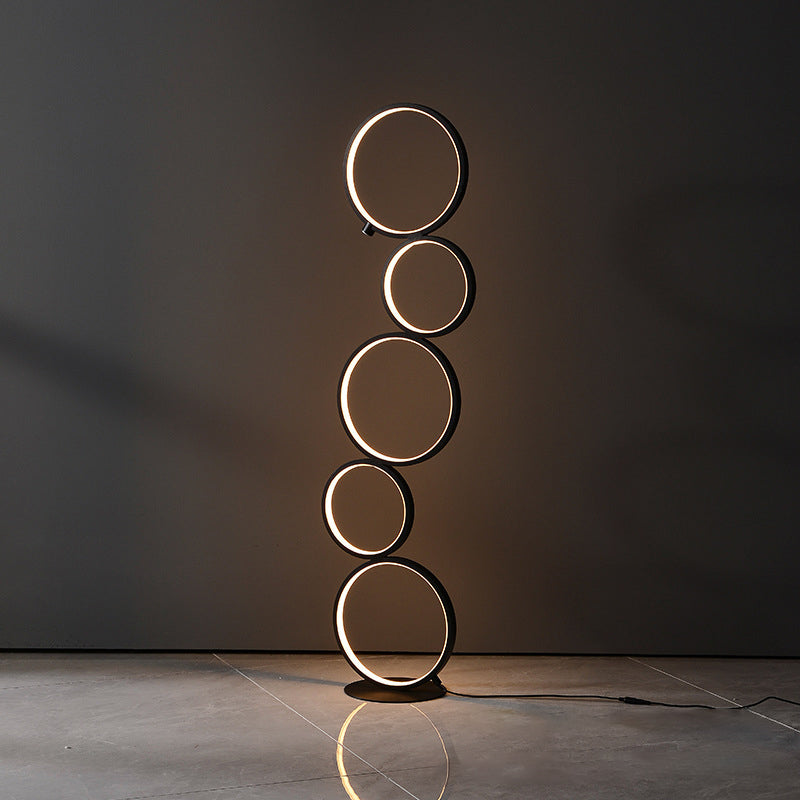 Minimalist LED Floor Lamp Black Bubbling/Wavy/Twisting Standing Floor Light with Acrylic Shade in Warm/White Light Clearhalo 'Floor Lamps' 'Lamps' Lighting' 1970569