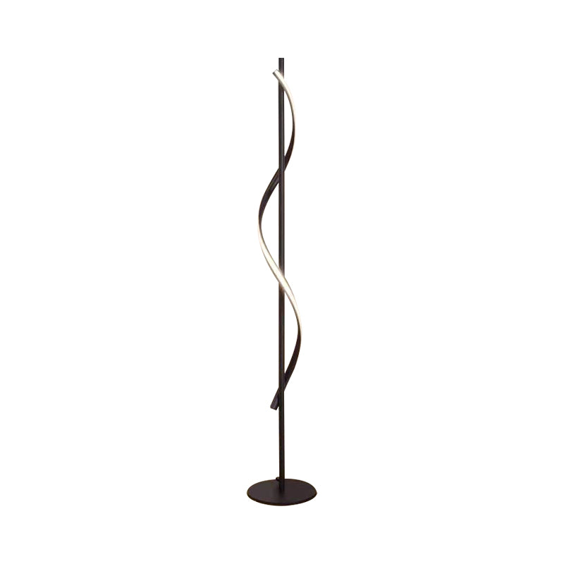 Minimalist LED Floor Lamp Black Bubbling/Wavy/Twisting Standing Floor Light with Acrylic Shade in Warm/White Light Clearhalo 'Floor Lamps' 'Lamps' Lighting' 1970576