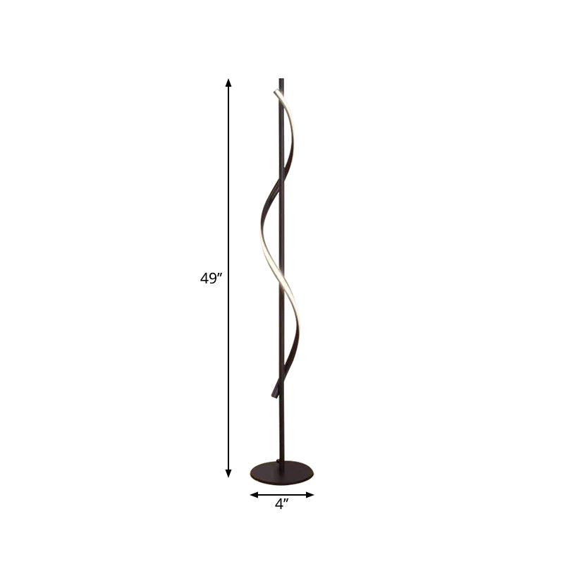 Minimalist LED Floor Lamp Black Bubbling/Wavy/Twisting Standing Floor Light with Acrylic Shade in Warm/White Light Clearhalo 'Floor Lamps' 'Lamps' Lighting' 1970577
