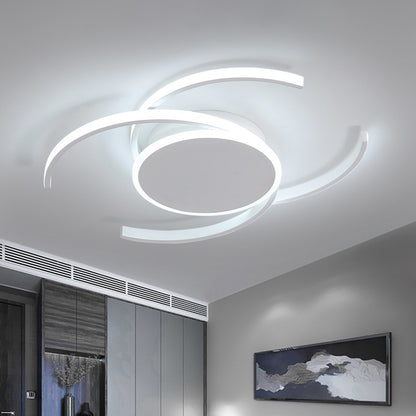 White Dual C Shaped Semi Flush Minimalist 16"/19.5"/23.5" Wide LED Acrylic Close to Ceiling Lamp in Warm/White Light White Clearhalo 'Ceiling Lights' 'Close To Ceiling Lights' 'Close to ceiling' 'Semi-flushmount' Lighting' 1970585