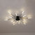 Black/Gold Burst Ceiling Light Fixture Contemporary 12/18/28 Lights Acrylic LED Semi Flush Mounted Lamp for Bedroom 12 Black Clearhalo 'Ceiling Lights' 'Close To Ceiling Lights' 'Close to ceiling' 'Semi-flushmount' Lighting' 1970616