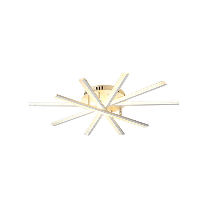 Spiral Design Stick LED Ceiling Lamp Modern Metallic 5/9-Light Black/White LED Semi Flush Light in Warm/White Light Clearhalo 'Ceiling Lights' 'Close To Ceiling Lights' 'Close to ceiling' 'Semi-flushmount' Lighting' 1970657
