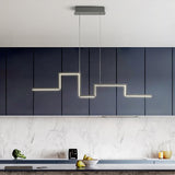 31.5"/39" W Linear Kitchen Island Lighting Metal Minimalistic LED Hanging Pendant in Black/Grey, Warm/White Light Clearhalo 'Ceiling Lights' 'Island Lights' Lighting' 1970746