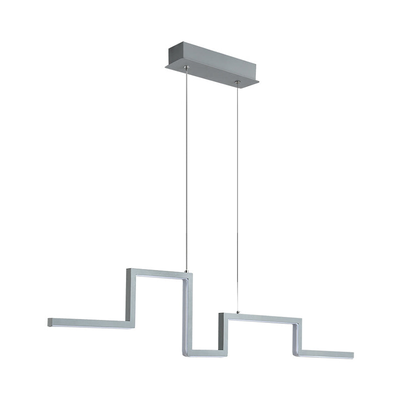31.5"/39" W Linear Kitchen Island Lighting Metal Minimalistic LED Hanging Pendant in Black/Grey, Warm/White Light Clearhalo 'Ceiling Lights' 'Island Lights' Lighting' 1970748