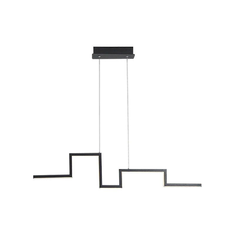 31.5"/39" W Linear Kitchen Island Lighting Metal Minimalistic LED Hanging Pendant in Black/Grey, Warm/White Light Clearhalo 'Ceiling Lights' 'Island Lights' Lighting' 1970754