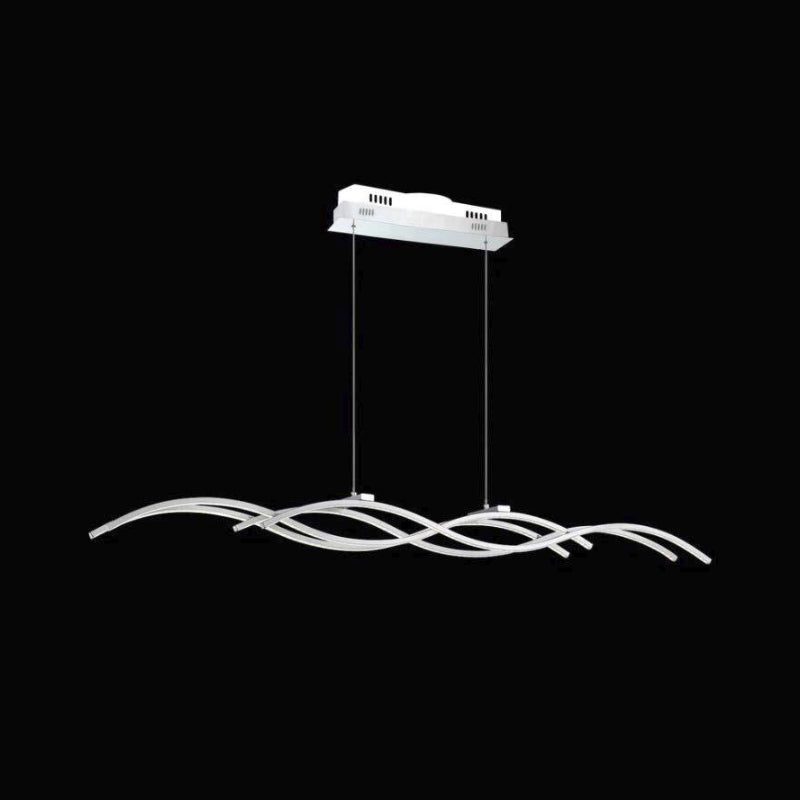 Silver Wave Island Pendant Light Simplicity Acrylic LED Suspended Lighting Fixture in Warm/White Light Clearhalo 'Ceiling Lights' 'Island Lights' Lighting' 1970756