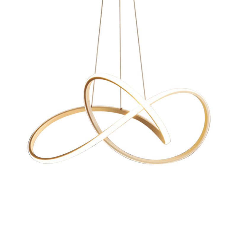 Cycle Pendant Light Fixture Simplicity Acrylic Black/White LED Chandelier in Warm/White Light, 19.5"/27.5" Width Clearhalo 'Ceiling Lights' 'Chandeliers' 'Modern Chandeliers' 'Modern' Lighting' 1970784