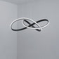 19.5"/27.5" W Simplicity LED Hanging Chandelier Black/White Twisted Pendant Lamp with Acrylic Shade, Warm/White Light Clearhalo 'Ceiling Lights' 'Chandeliers' 'Modern Chandeliers' 'Modern' Lighting' 1970838