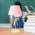Pink Plaid Shade Desk Light 1 Head Lovely Fabric Study Light with Bow for Dormitory Bedroom Pink Clearhalo 'Lamps' 'Table Lamps' Lighting' 197085