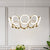 Novelty Minimalist Circular Drop Pendant Metallic Living Room LED Ceiling Chandelier in Gold Gold Clearhalo 'Ceiling Lights' 'Chandeliers' 'Modern Chandeliers' 'Modern' Lighting' 1970897