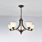 3/6/8-Light Milky Glass Chandelier Classic Black/Gold Bell Dining Room Suspension Pendant Light 5 Black Clearhalo 'Ceiling Lights' 'Chandeliers' Lighting' options 1970979_1f4afbd3-2379-42a8-8e9f-71e55d2f8e0e
