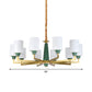 3/8/12 Lights Cylindrical Chandelier Retro Emerald White Glass Suspended Lighting Fixture Clearhalo 'Ceiling Lights' 'Chandeliers' Lighting' options 1971024