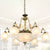 Traditional Floral Pendant Light Fixture 9-Bulb Frosted White Glass Chandelier Lamp in Bronze White Clearhalo 'Ceiling Lights' 'Chandeliers' Lighting' options 1971065_f13e1fd8-b163-418a-8823-24090c87f6aa