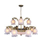 15 Heads Chandelier Lighting Traditional Tiered Flowerbud Opal Frosted Glass Pendant Light in Bronze Clearhalo 'Ceiling Lights' 'Chandeliers' Lighting' options 1971089