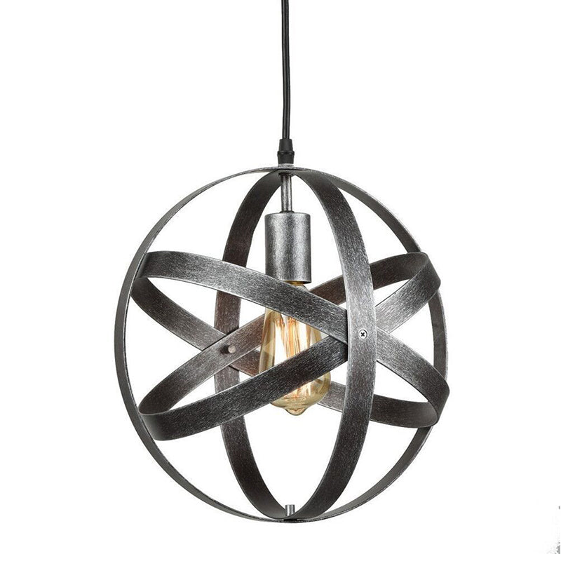 Metallic Interlocking Ring Pendant Lamp Industrial 1 Head Dining Room Down Lighting in Black/Rust/Silver Silver Clearhalo 'Art Deco Pendants' 'Black' 'Cast Iron' 'Ceiling Lights' 'Ceramic' 'Crystal' 'Industrial Pendants' 'Industrial' 'Metal' 'Middle Century Pendants' 'Pendant Lights' 'Pendants' 'Rustic Pendants' 'Tiffany' Lighting' 1971143