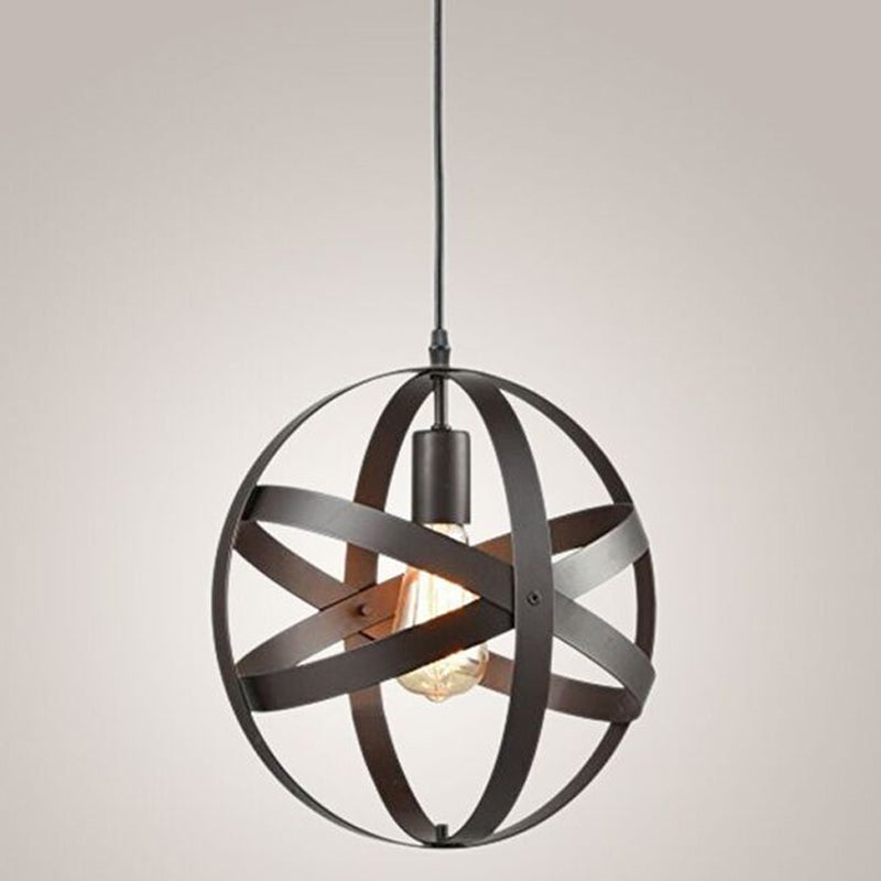 Metallic Interlocking Ring Pendant Lamp Industrial 1 Head Dining Room Down Lighting in Black/Rust/Silver Clearhalo 'Art Deco Pendants' 'Black' 'Cast Iron' 'Ceiling Lights' 'Ceramic' 'Crystal' 'Industrial Pendants' 'Industrial' 'Metal' 'Middle Century Pendants' 'Pendant Lights' 'Pendants' 'Rustic Pendants' 'Tiffany' Lighting' 1971145