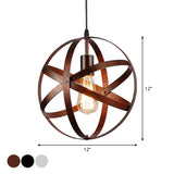 Metallic Interlocking Ring Pendant Lamp Industrial 1 Head Dining Room Down Lighting in Black/Rust/Silver Clearhalo 'Art Deco Pendants' 'Black' 'Cast Iron' 'Ceiling Lights' 'Ceramic' 'Crystal' 'Industrial Pendants' 'Industrial' 'Metal' 'Middle Century Pendants' 'Pendant Lights' 'Pendants' 'Rustic Pendants' 'Tiffany' Lighting' 1971146