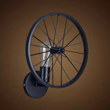 Wheel Dining Room Wall Light Fixture Farmhouse Iron 1 Head Black Wall Mounted Lamp Clearhalo 'Art deco wall lights' 'Cast Iron' 'Glass' 'Industrial wall lights' 'Industrial' 'Middle century wall lights' 'Modern' 'Rustic wall lights' 'Tiffany' 'Traditional wall lights' 'Wall Lamps & Sconces' 'Wall Lights' Lighting' 1971229