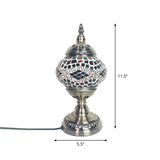 Moroccan Sphere Lantern Night Lamp Single-Bulb Handcrafted Art Glass Table Light in Bronze Clearhalo 'Lamps' 'Table Lamps' Lighting' 1971273