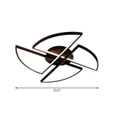 18"/25.5"/31.5" W Nordic Pinwheel Ceiling Light Acrylic Bedroom LED Semi Flush Mount in Black, Warm/White Light Clearhalo 'Ceiling Lights' 'Close To Ceiling Lights' 'Close to ceiling' 'Semi-flushmount' Lighting' 1971486